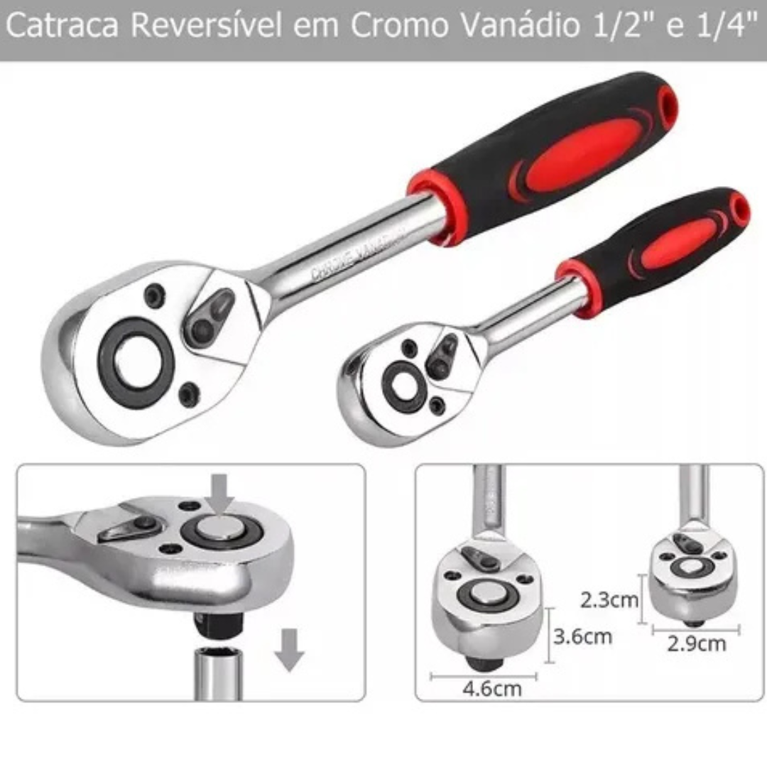 KIT FERRAMENTAS PARA MECANICO 176 PÇS