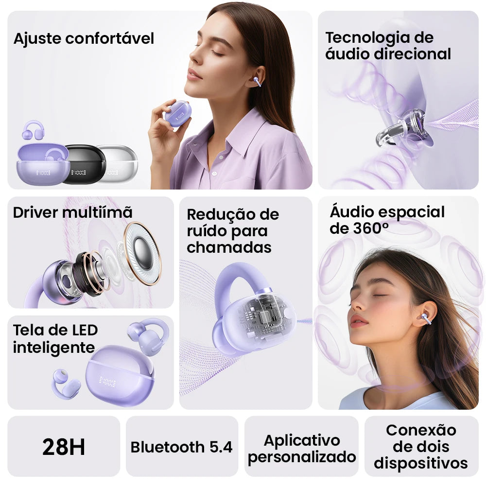 Fone AirFree Ear Clip Earphones Bluetooth